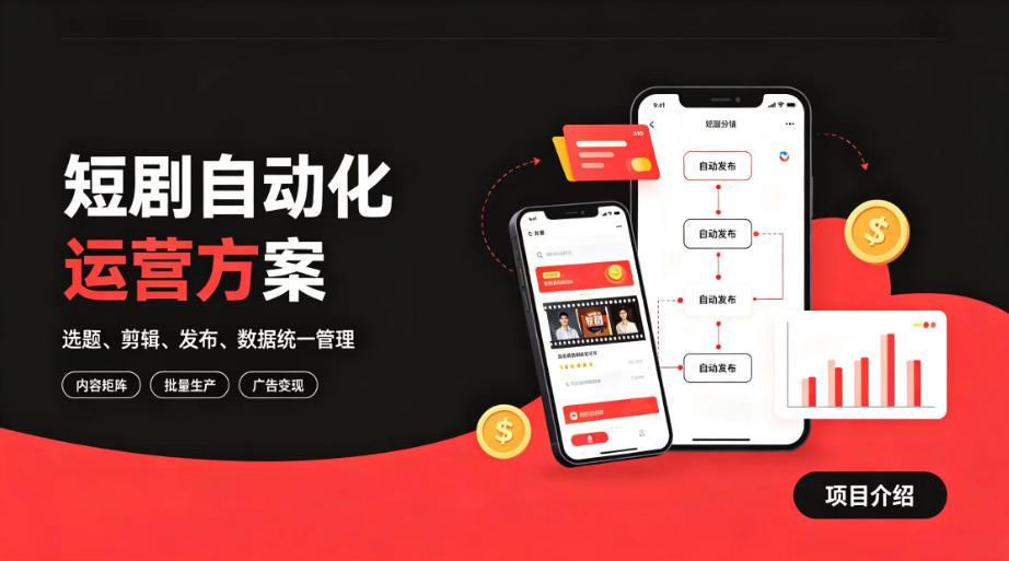 快手全自动短剧矩阵项目｜自动化分发，流量持续变现【揭秘】-离锋创库
