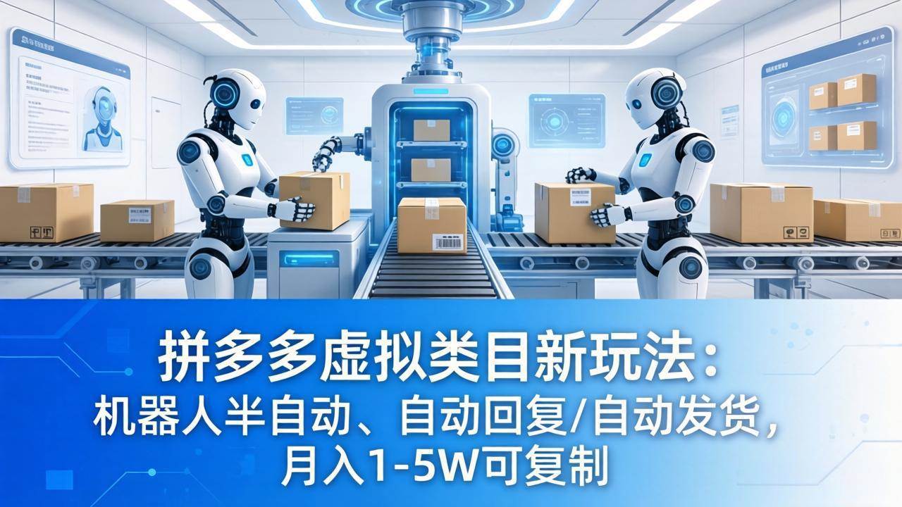 （18038期）拼多多虚拟类目新玩法：机器人半自动、自动回复 /自动发货，月入 1-5W 可复制-离锋创库