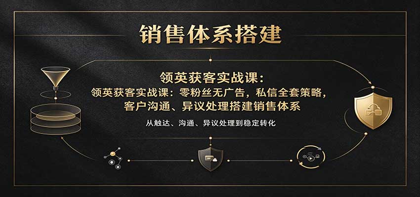 领英获客实战课：零粉丝无广告，私信全套策略，客户沟通、异议处理搭建销售体系-离锋创库