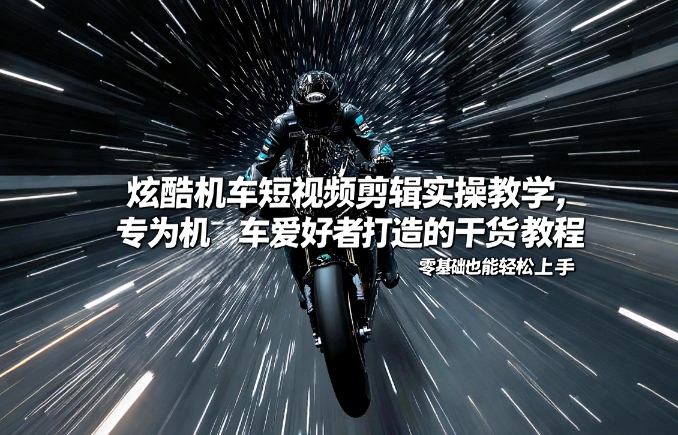 炫酷机车短视频剪辑实操教学，专为机车爱好者打造的干货教程，零基础也能轻松上手-离锋创库