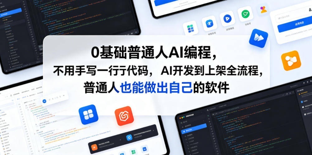 0基础普通人AI编程，不用手写一行代码，AI开发到上架全流程，普通人也能做出自己的软件-离锋创库