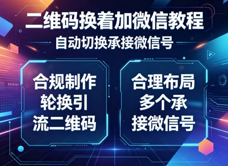 二维码换着加微信教程，自动切换承接微信号，合规制作轮换引流二维码，合理布局多个承接微信号-离锋创库