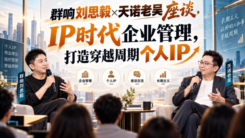 群响刘思毅×天诺老吴座谈，IP时代企业管理，打造穿越周期个人IP-离锋创库