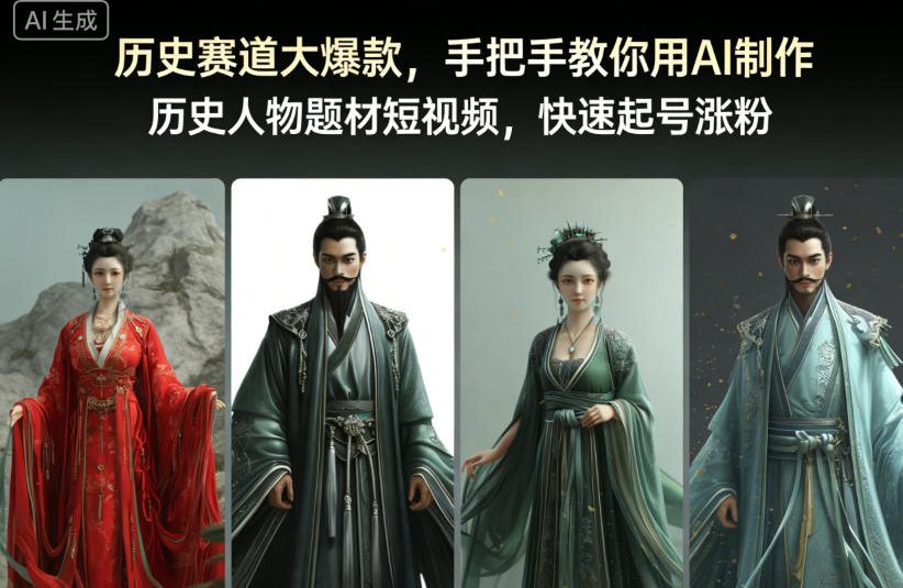 历史赛道大爆款，手把手教你用AI制作历史人物题材短视频，快速起号涨粉-离锋创库