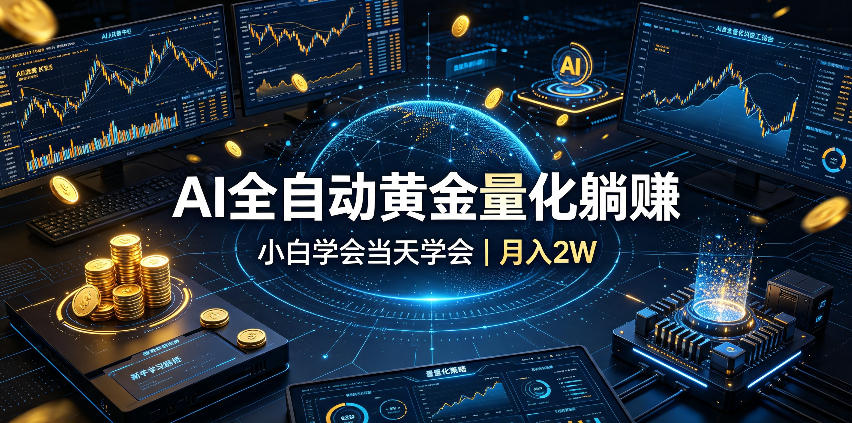 AI全自动黄金量化躺赚：小白学会当天学会，月入2W！-离锋创库