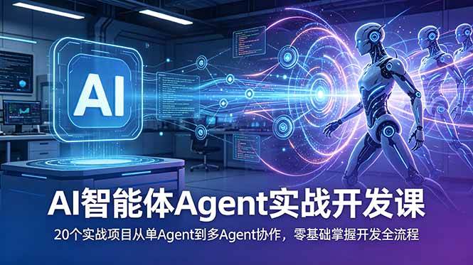 （18983期）AI智能体Agent实战开发课：20个实战项目从单Agent到多Agent协作，零基础掌握开发全流程-离锋创库