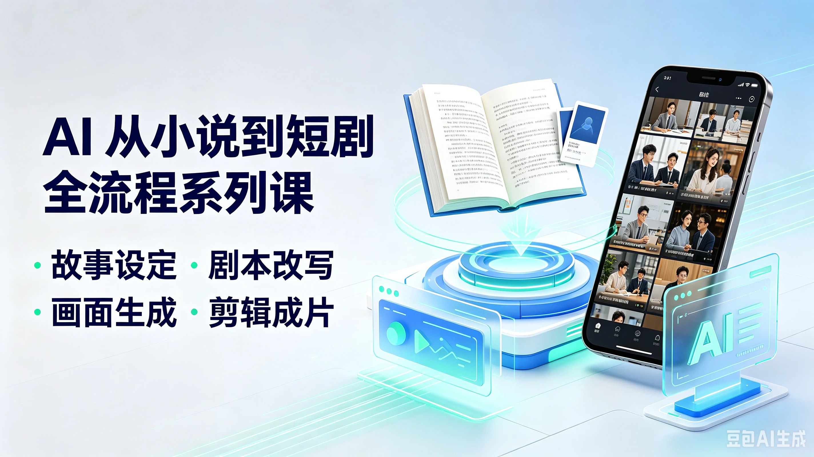 【精】AI从小说到短剧全流程系列课,故事设定·剧本改写、画面生成·剪辑成片-离锋创库