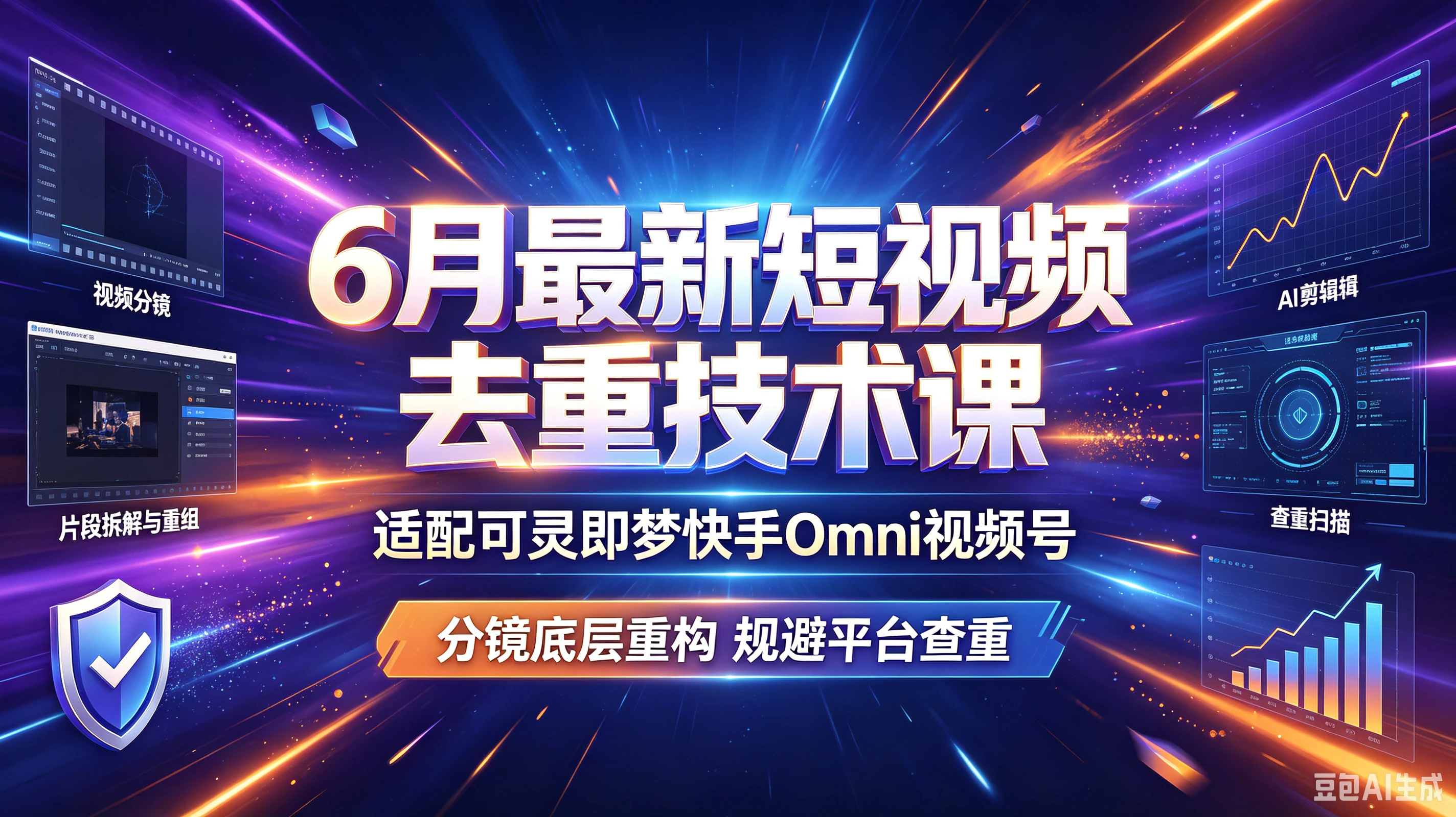 6月最新短视频去重技术课,适配可灵即梦快手Omni视频号,分镜底层重构规避平台查重 6月最新短视频去重技术课,适配可灵即梦快手Omni视频号,分镜底层重构规避平台查重