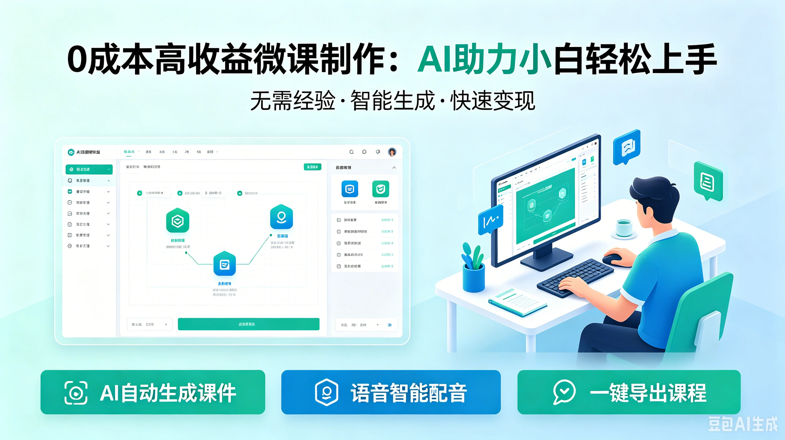 微课制作，0成本高收益，AI助力，小白轻松上手-离锋创库