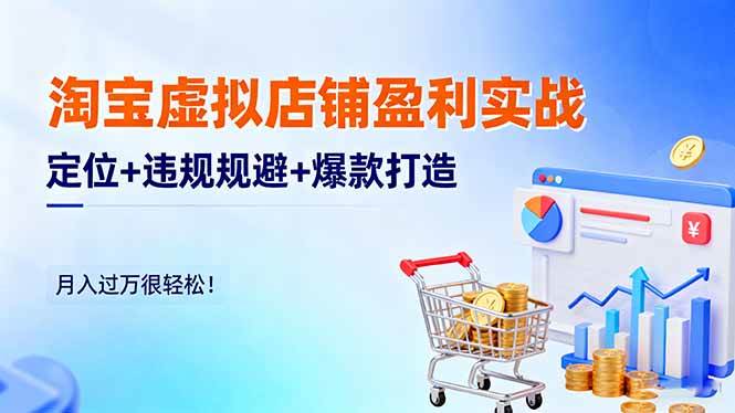 (16387期)淘宝虚拟店铺盈利实战:定位+违规规避+爆款打造,月入过万很轻松!-离锋创库