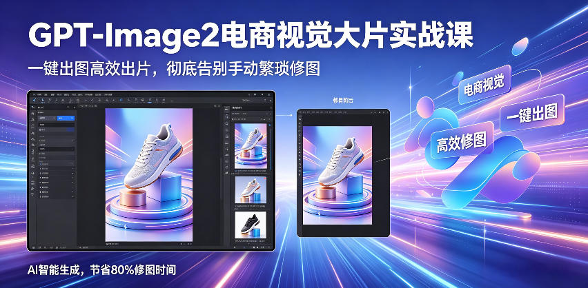GPT-Image2电商视觉大片实战课，一键出图高效出片，彻底告别手动繁琐修图-离锋创库