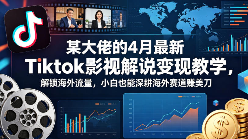 某大佬的4月最新Tiktok影视解说变现教学，解锁海外流量，小白也能深耕海外赛道賺美刀（更新）-离锋创库