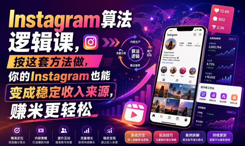Instagram算法逻辑课，按这套方法做，你的Instagram也能变成稳定收入来源，賺米更轻松【原创双语字幕】-离锋创库