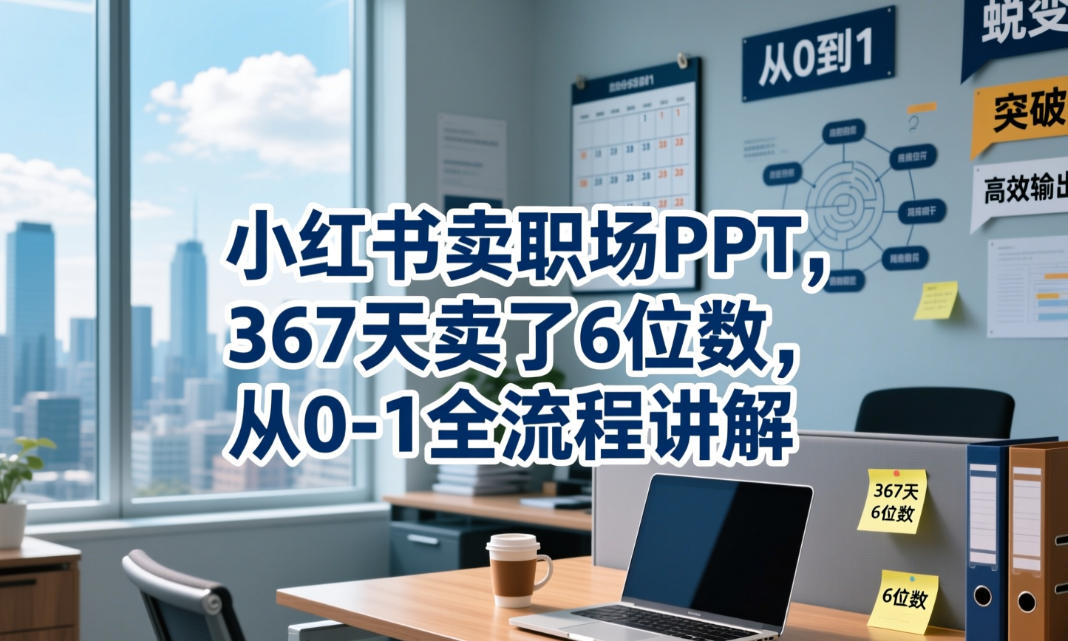小红书卖职场PPT，367天卖了6位数，从0-1全流程讲解-离锋创库
