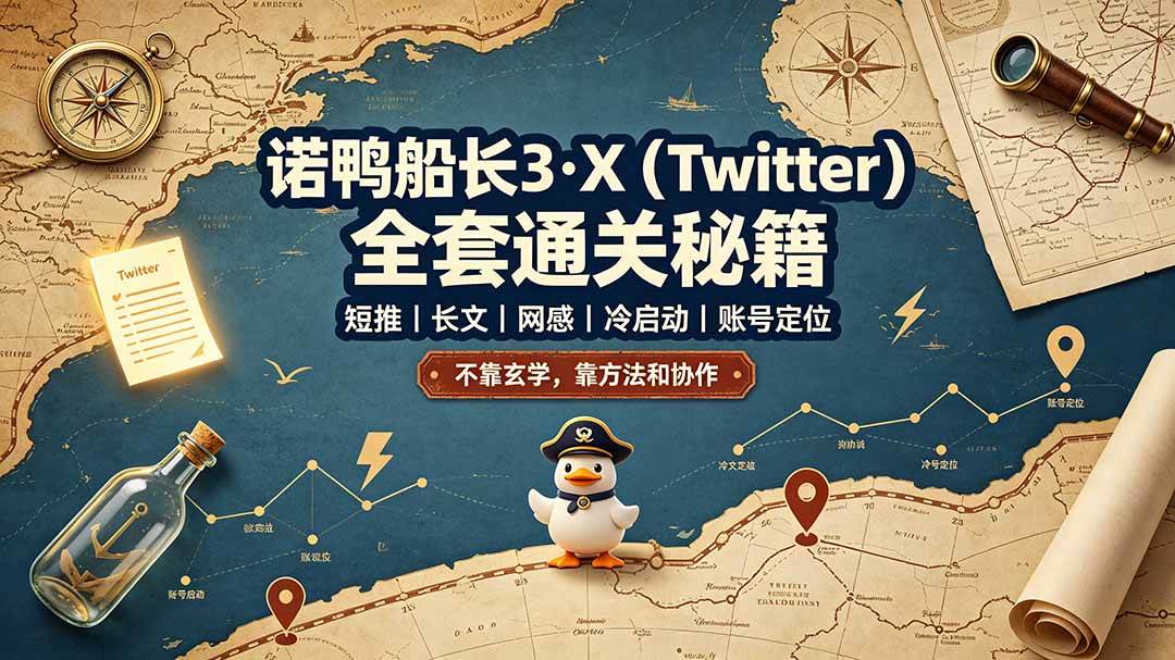 (19215期)诺鸭船长3·X(Twitter)全套通关秘籍,短推、长文、网感、冷启动、账号定位,不靠玄学,靠方法和协作-离锋创库