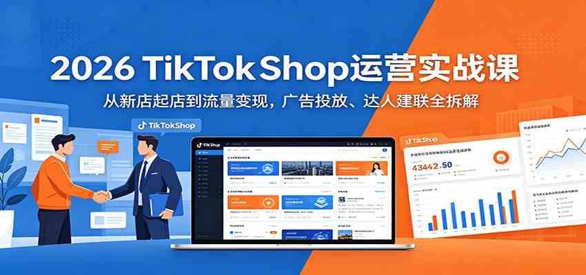 2026 TikTokShop运营实战课：从新店起店到流量变现，广告投放、达人建联全拆解-离锋创库