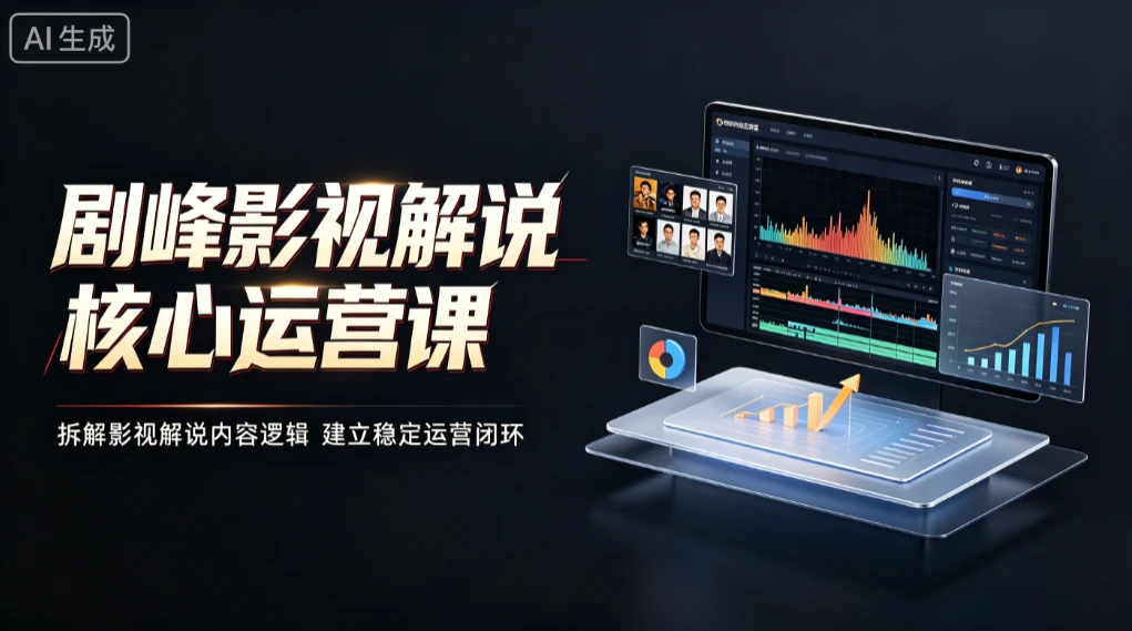 【精】剧峰影视解说核心运营课，拆解影视解说内容逻辑，建立稳定运营闭环-离锋创库