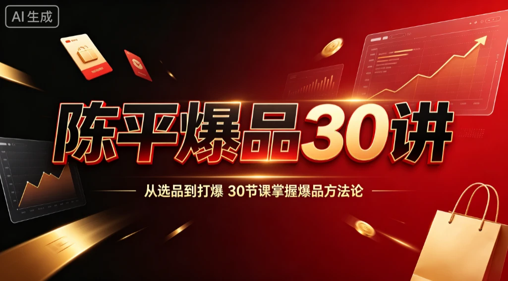 【精】陈平爆品30讲,从选品到打爆,30节课掌握爆品方法论-离锋创库