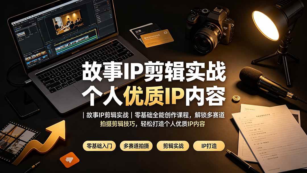 （19550期）故事IP剪辑实战｜零基础全能创作课程，解锁多赛道拍摄剪辑技巧，轻松打造个人优质IP内容-离锋创库