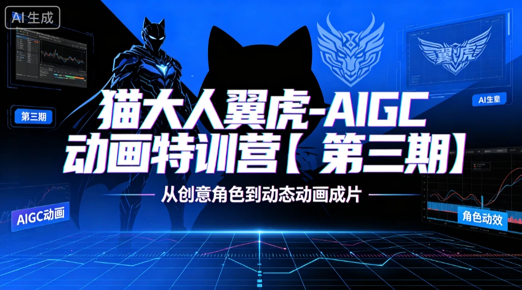 【精】猫大人翼虎-AIGC动画特训营【第三期】从创意角色到动态动画成片-离锋创库