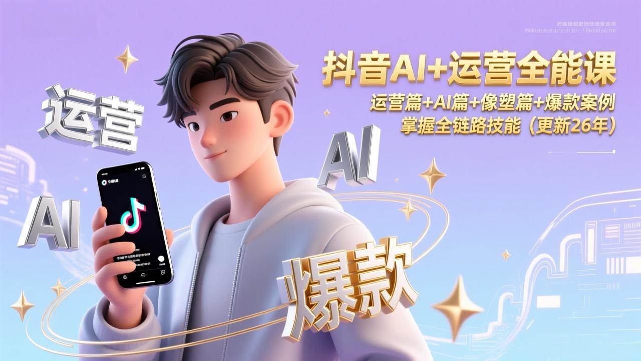 （17078期）抖音AI+运营全能课，运营篇+AI篇+像塑篇+爆款案例，掌握全链路技能（更新26年）-离锋创库
