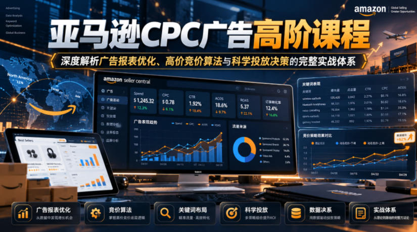 亚马逊CPC广告高阶课程,深度解析广告报表优化、高价竞价算法与科学投放决策的完整实战体系-离锋创库