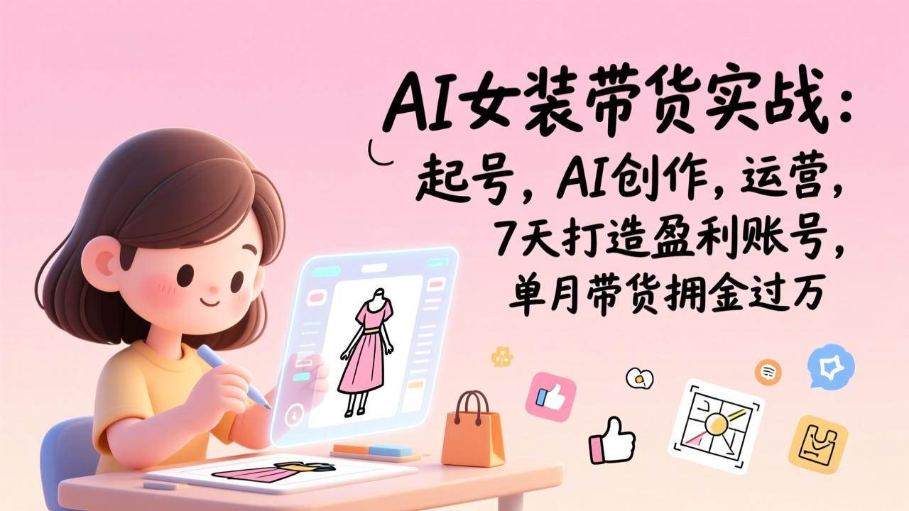 （17088期）AI女装带货实战：起号，AI创作，运营，7天打造盈利账号，单月带货佣金过万-离锋创库