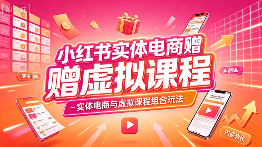 【精】小红书实体电商,实体电商增长玩法 搭配虚拟课程权益(赠虚拟课程)-离锋创库