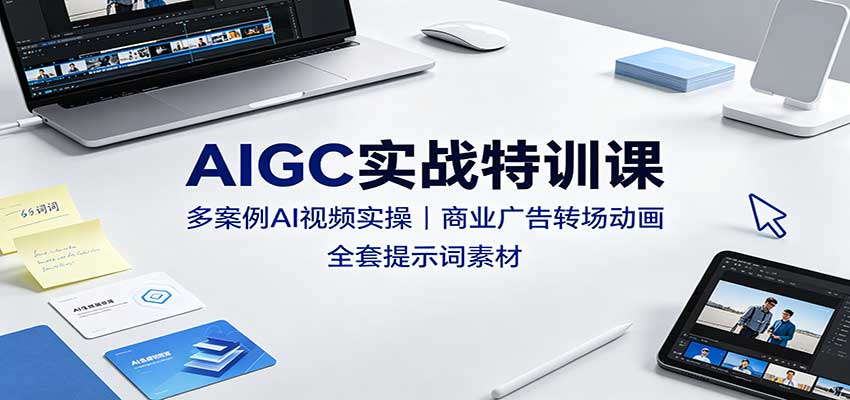 AIGC实战特训课:多案例AI视频实操,商业广告转场动画,全套提示词素材-离锋创库