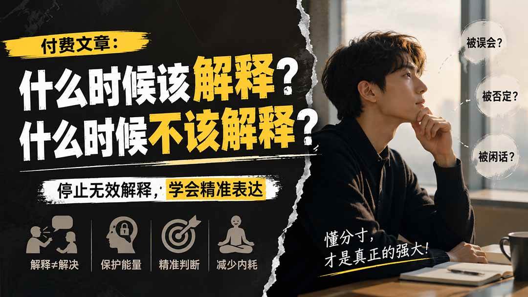 （20223期）付费文章：什么时候该解释？什么时候不该解释？-离锋创库