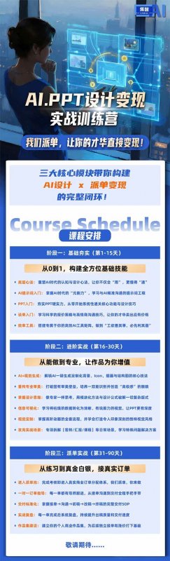 （18457期）AI·PPT设计变现实战训练营，从0到1学AI设计+派单变现，学完直接接真实订单赚钱