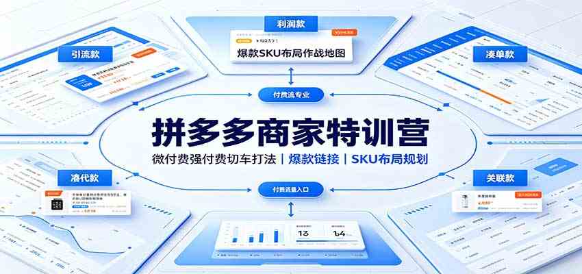 拼多多商家特训营：微付费强付费切车打法，爆款链接，SKU布局规划-离锋创库