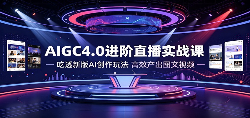 AIGC4.0进阶直播实战课：吃透新版AI创作玩法，高效产出图文视频-离锋创库