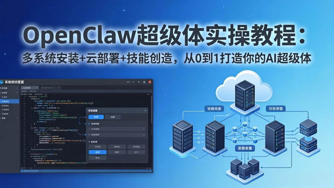 （17603期）OpenClaw-小龙虾 超级体实操教程：多系统安装+云部署+技能创造，从0到1打造你的AI超级体-离锋创库