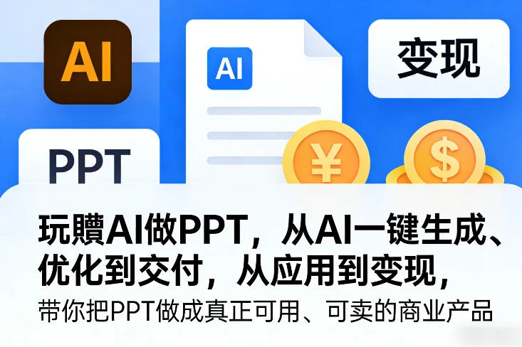 【精】玩赚AI做PPT 从生成优化到交付变现 零基础商业实战教程-离锋创库