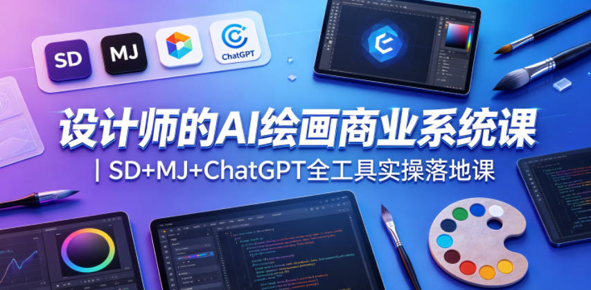 设计师的AI绘画商业系统课｜SD+MJ+ChatGPT全工具实操落地课-离锋创库