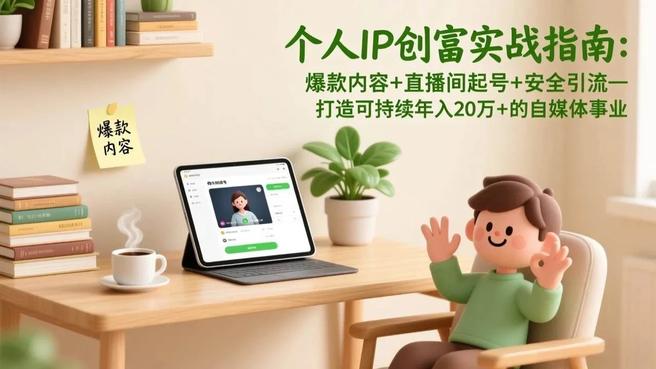 【精】个人IP创富实战指南:爆款内容+直播间起号+安全引流,打造可持续年入20万+的自媒体事业 【精】个人IP创富实战指南:爆款内容+直播间起号+安全引流,打造可持续年入20万+的自媒体事业