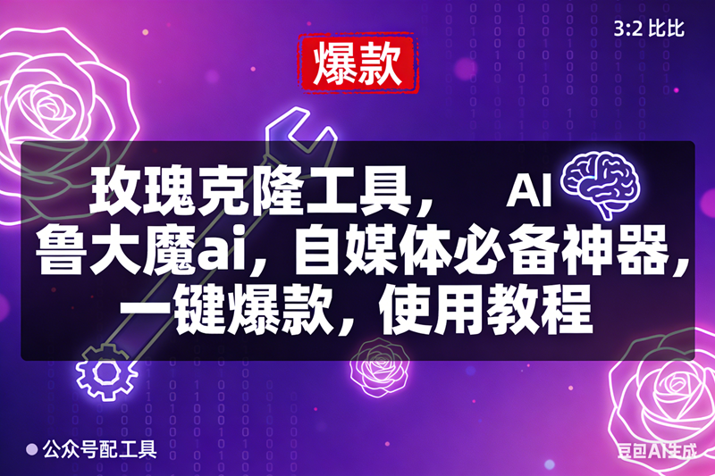 (16855期)玫瑰克隆,鲁大魔ai,自媒体必备神器,一键爆款工具,详细介绍和。使用教程-离锋创库