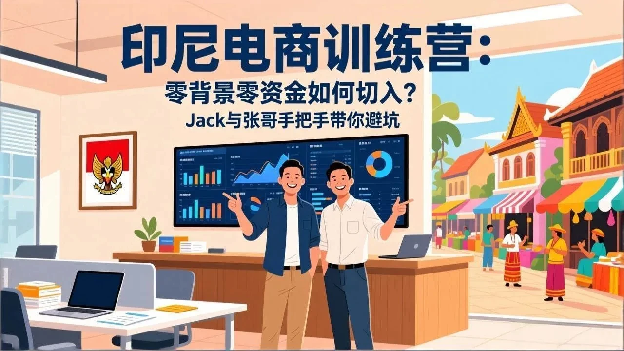 【精】印尼电商训练营：零背景零资金如何切入？Jack与张哥手把手带你避坑-离锋创库