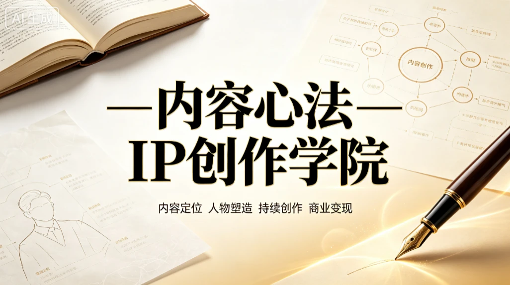 【精】内容心法—IP创作学院,内容定位、人物塑造、持续创作、商业变现-离锋创库