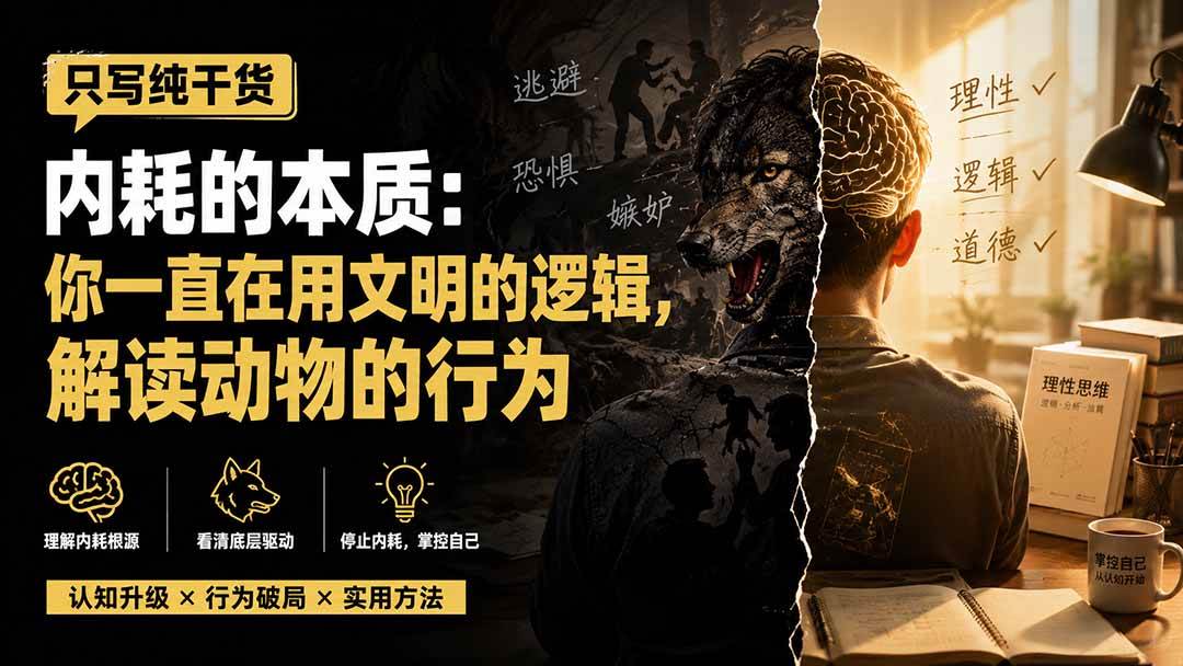 （19849期）付费文章：只写纯干货-内耗的本质：你一直在用文明的逻辑，解读动物的行为-离锋创库
