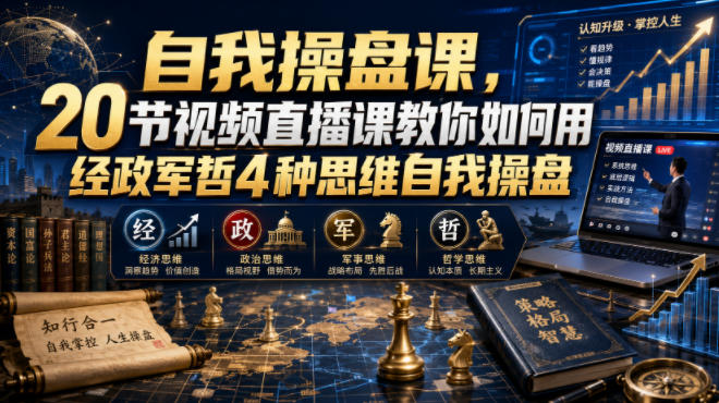 【无水印】自我操盘课,20节视频直播课教你如何用经政军哲4种思维自我操盘(更新0924) 【无水印】自我操盘课,20节视频直播课教你如何用经政军哲4种思维自我操盘(更新0924)