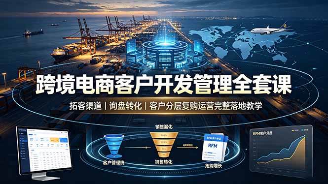(19274期)跨境电商客户开发管理全套课·拓客渠道|询盘转化|客户分层复购运营完整落地教学-离锋创库
