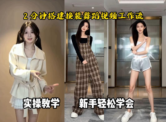 通过Coze工作流，制作《跳舞卡点换装视频》，两分钟制作完成，从0到1演示搭建过程-离锋创库