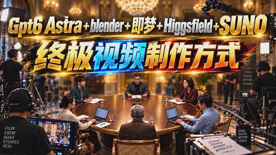 （20588期）GPT-6 Astra+Blender+即梦+Higgsfield+Suno=终极视频制作方式（无水印）-离锋创库
