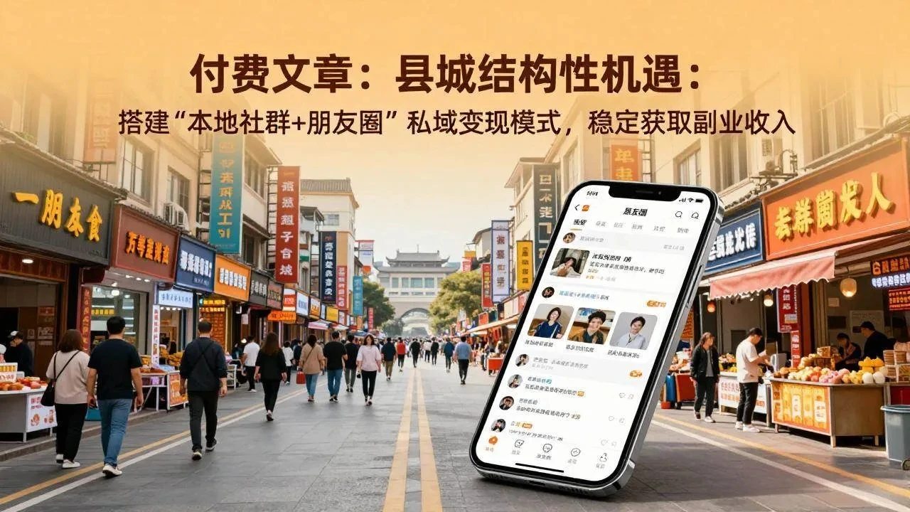 付费文章:县城结构性机遇:搭建“本地社群+朋友圈”私域变现模式,稳定获取副业收入 付费文章:县城结构性机遇:搭建“本地社群+朋友圈”私域变现模式,稳定获取副业收入