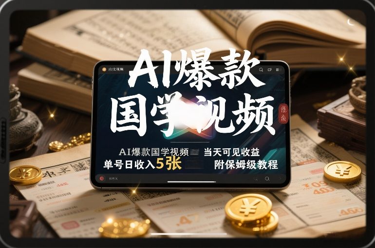 AI爆款国学视频,独家起号方法,小白直接上手,当天可见收益,单号日收入5张+附保姆级教程-离锋创库