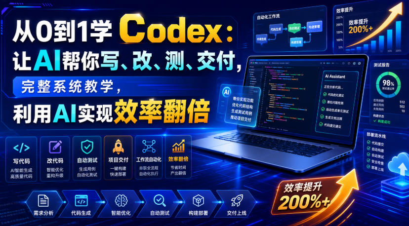 从0到1学Codex:让AI帮你写、改、测、交付,完整系统教学,利用AI实现效率翻倍-离锋创库