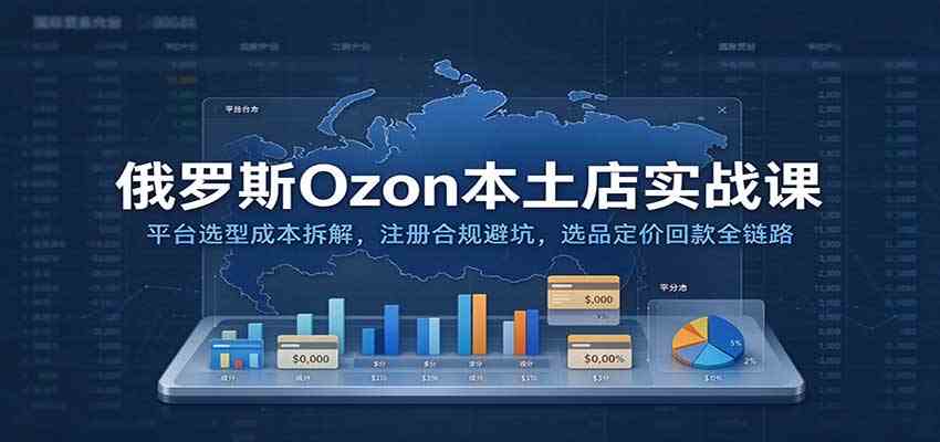 俄罗斯Ozon本土店实战课:平台选型成本拆解,注册合规避坑,选品定价回款全链路 俄罗斯Ozon本土店实战课:平台选型成本拆解,注册合规避坑,选品定价回款全链路