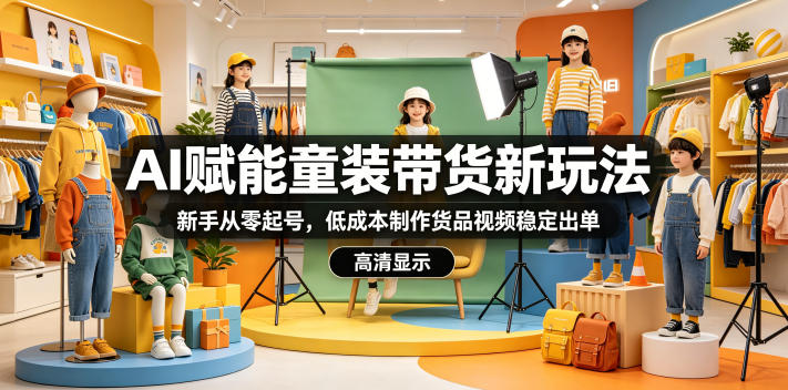 AI赋能童装带货新玩法,新手从零起号,低成本制作货品视频稳定出单-离锋创库